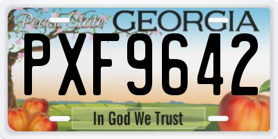 GA license plate PXF9642
