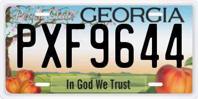 GA license plate PXF9644