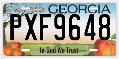 GA license plate PXF9648