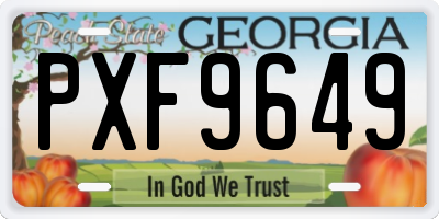 GA license plate PXF9649