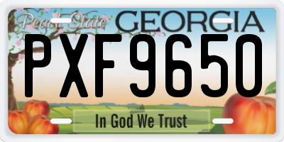 GA license plate PXF9650