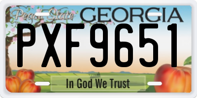 GA license plate PXF9651