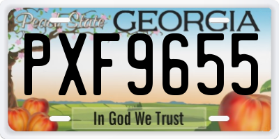 GA license plate PXF9655