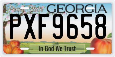 GA license plate PXF9658