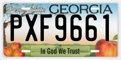 GA license plate PXF9661