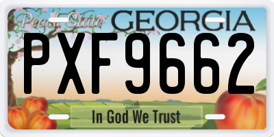 GA license plate PXF9662