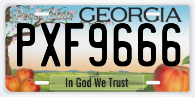 GA license plate PXF9666