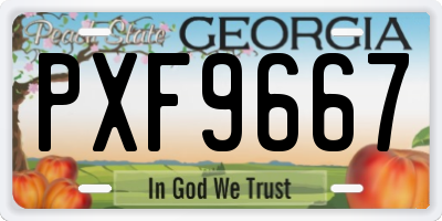 GA license plate PXF9667