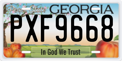 GA license plate PXF9668