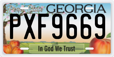 GA license plate PXF9669