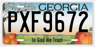 GA license plate PXF9672