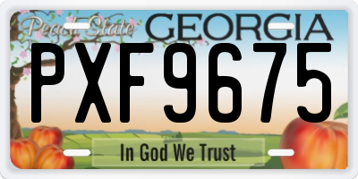 GA license plate PXF9675