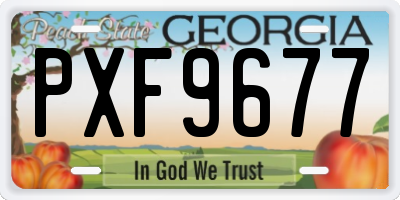 GA license plate PXF9677