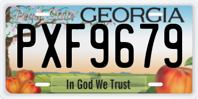 GA license plate PXF9679
