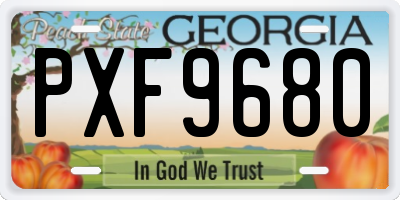 GA license plate PXF9680