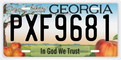 GA license plate PXF9681