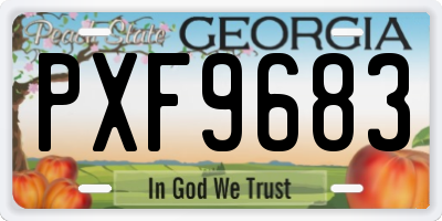 GA license plate PXF9683
