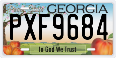 GA license plate PXF9684