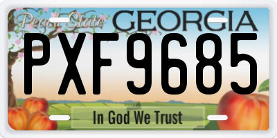 GA license plate PXF9685