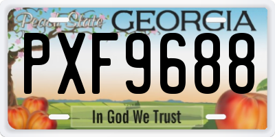 GA license plate PXF9688