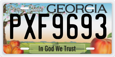 GA license plate PXF9693