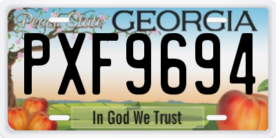 GA license plate PXF9694