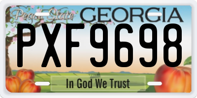 GA license plate PXF9698