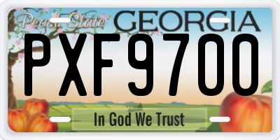 GA license plate PXF9700
