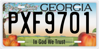 GA license plate PXF9701
