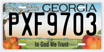 GA license plate PXF9703