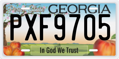 GA license plate PXF9705