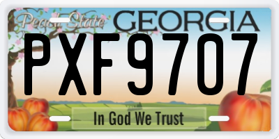 GA license plate PXF9707