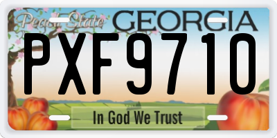 GA license plate PXF9710