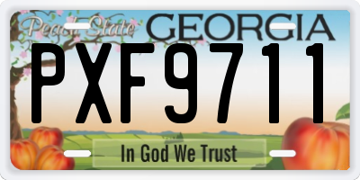 GA license plate PXF9711