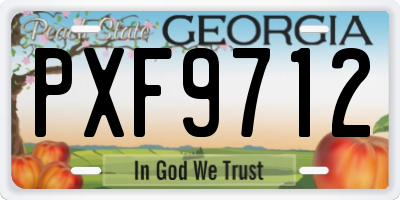 GA license plate PXF9712