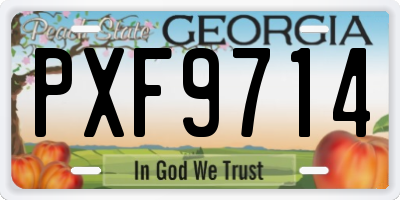 GA license plate PXF9714