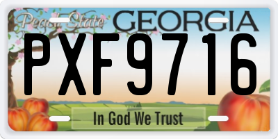 GA license plate PXF9716