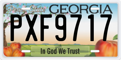 GA license plate PXF9717