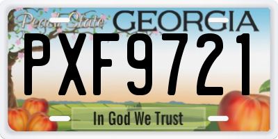 GA license plate PXF9721