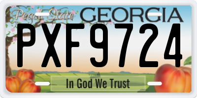 GA license plate PXF9724