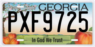 GA license plate PXF9725