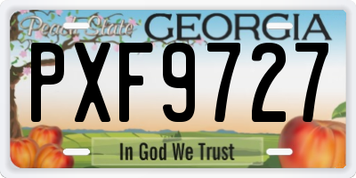 GA license plate PXF9727