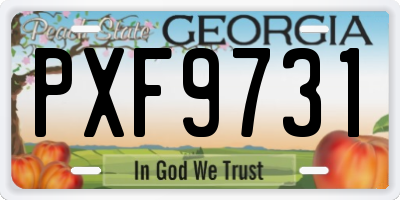 GA license plate PXF9731