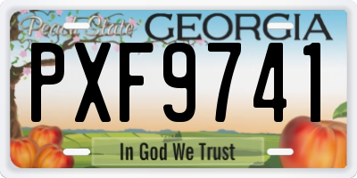 GA license plate PXF9741