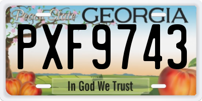 GA license plate PXF9743