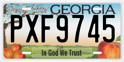 GA license plate PXF9745
