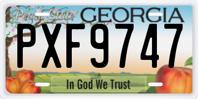 GA license plate PXF9747