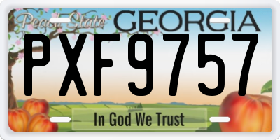 GA license plate PXF9757