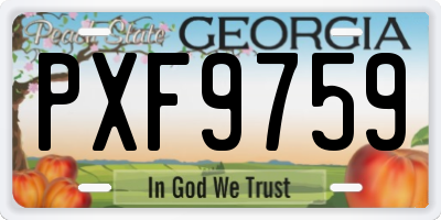 GA license plate PXF9759