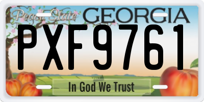 GA license plate PXF9761